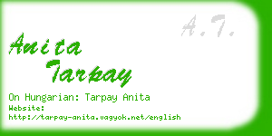 anita tarpay business card